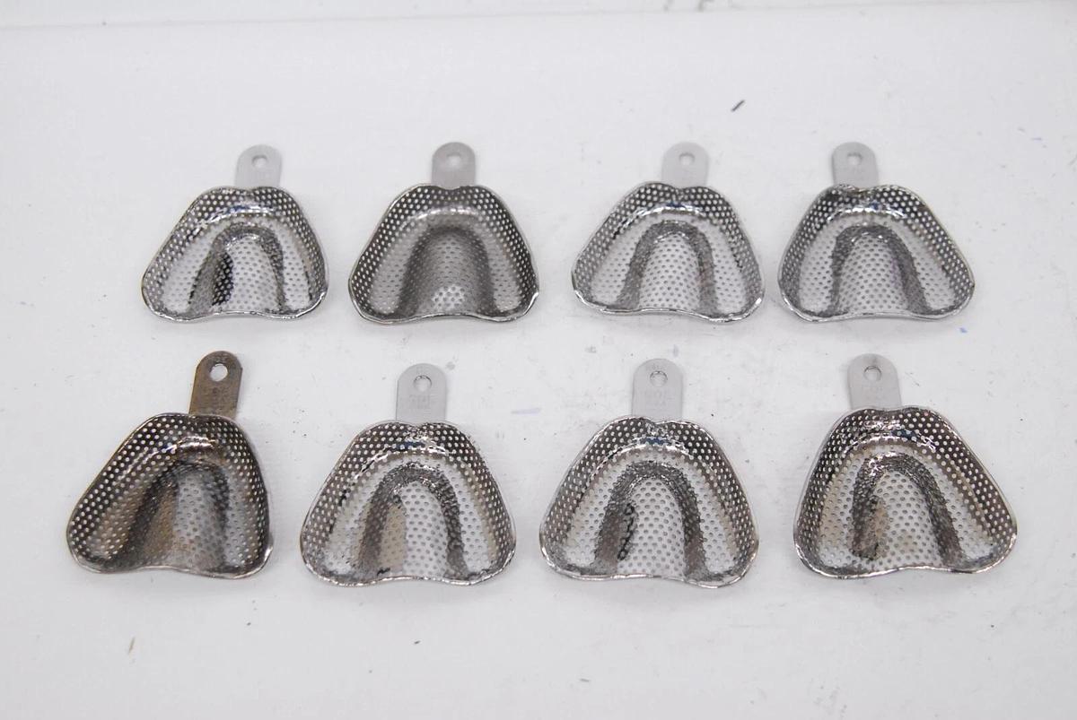 Used CG COE 62 260621 Metal Impression Tray #62 Individual Uppers (Large) - Lot of 8