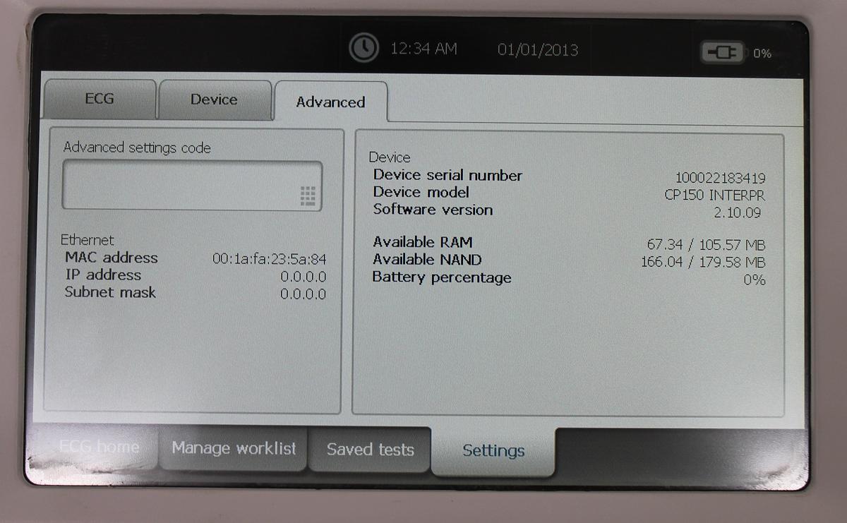 Used Welch Allyn REF 901049 Electrocardiograph EKG w/ Manual, Accessories, Leads