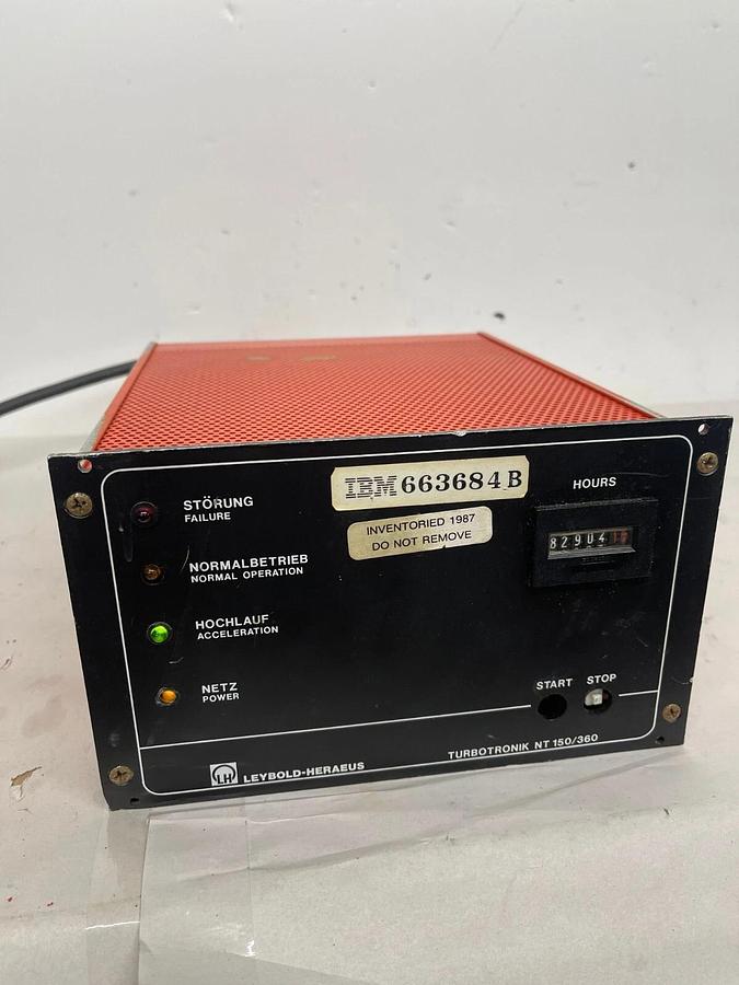 Used Leybold - Heraeus 150/360 TURBOTRONIK NT 85472-1 Turbomolecular Pump Controller