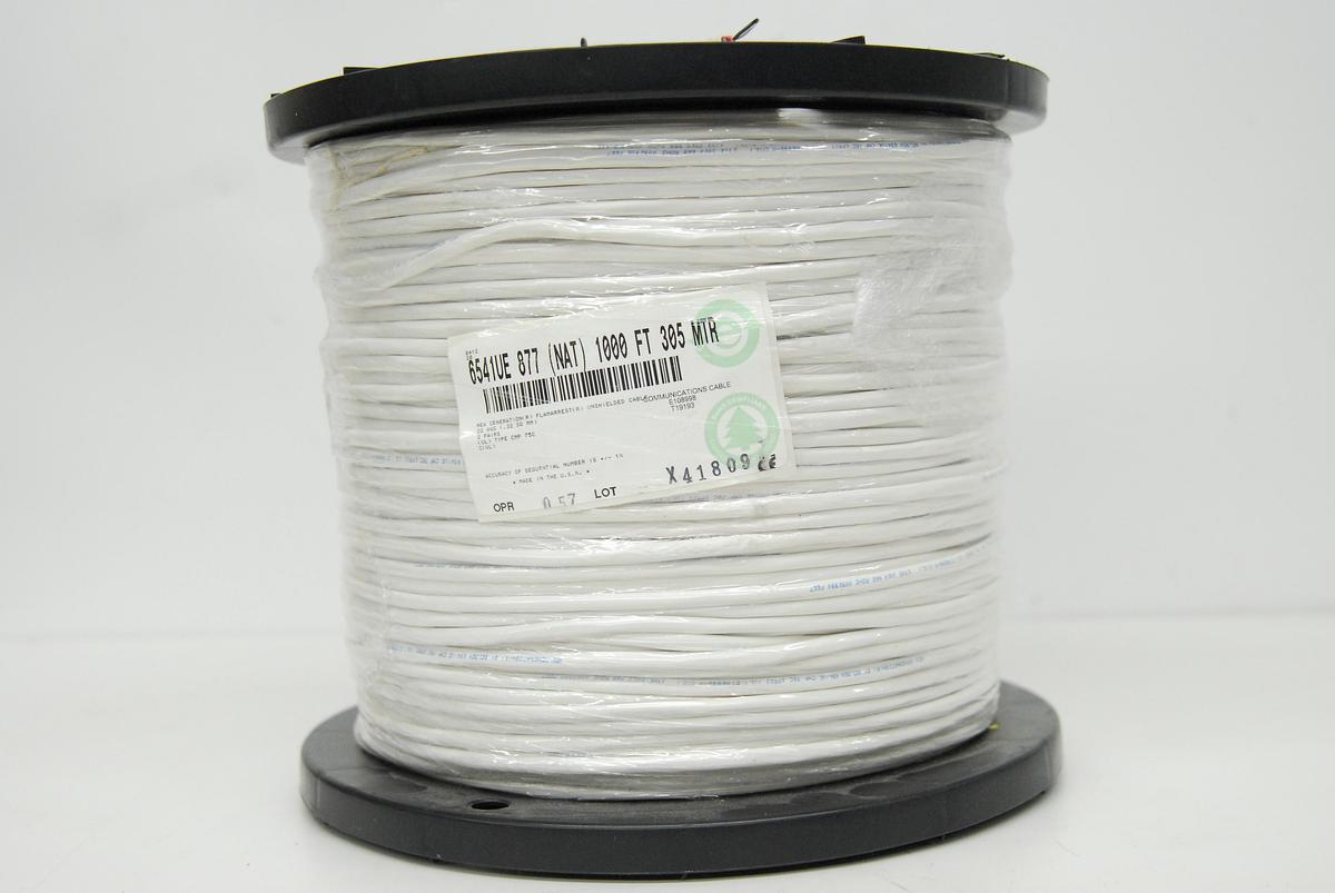 Used Belden 6541UE 877 (NAT) 1000 FT 305 MTR, 22 AWG, 2-pair Unshielded Cable