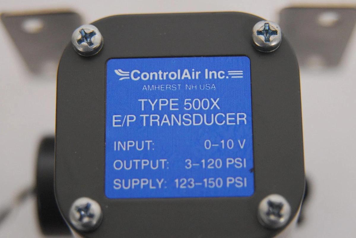 Used ControlAir 500X E/P Transducer (In: 0-10V, Out: 3-120 PSI, Supply: 123-150PSI)
