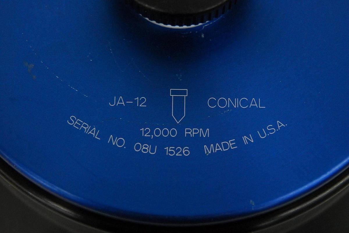 Used Beckman JA-12 Conical Fixed Angle Centrifuge Rotor (12 x 50 mL, 12,000 rpm)