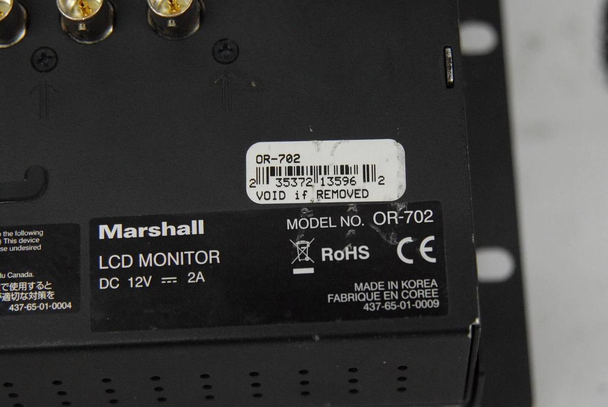 Used Marshall OR-702 ORCHID Dual 7″ 3RU Rack Mount Monitor - Read Description