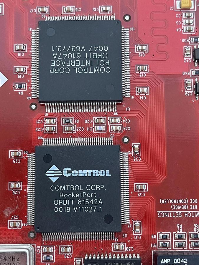 Used Comtrol 5000004 RocketPort PCI RS422 Plug-In Board Card /W Cable 23955-01