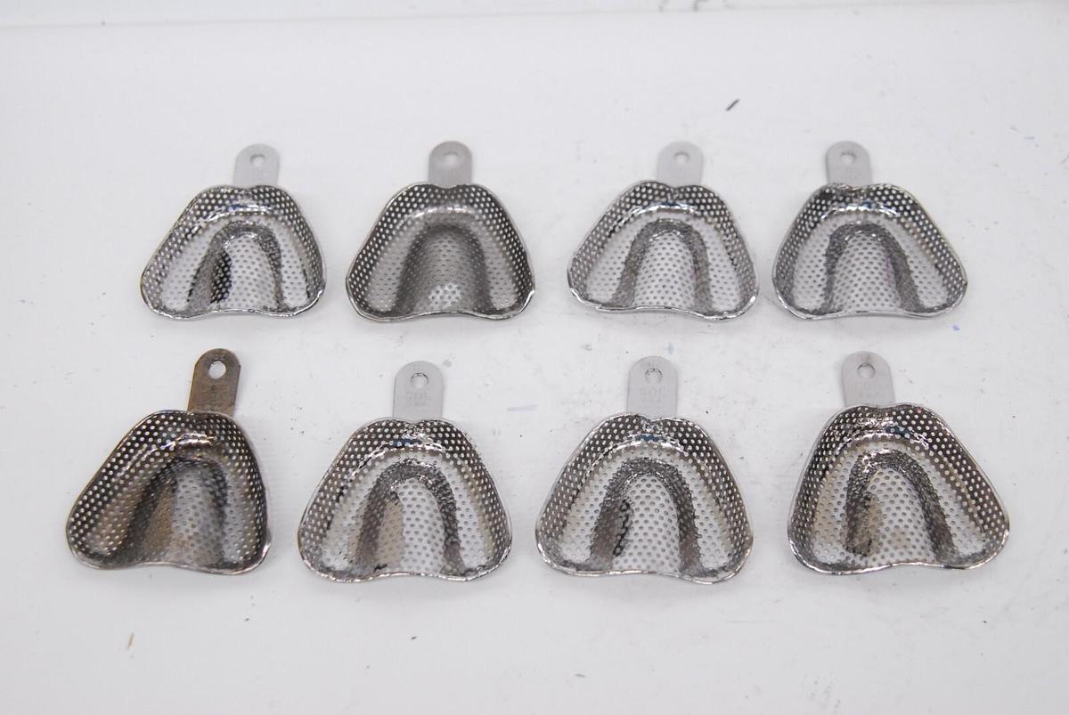 Used CG COE 62 260621 Metal Impression Tray #62 Individual Uppers (Large) - Lot of 8