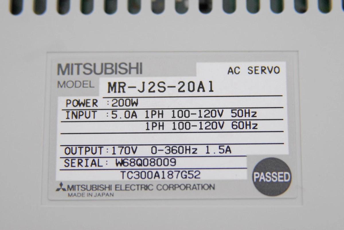 Used Mitsubishi MELSERVO MR-J2S-20A1 AC Servo Drive Amplifier 200W 170V 0-360Hz 1.5A