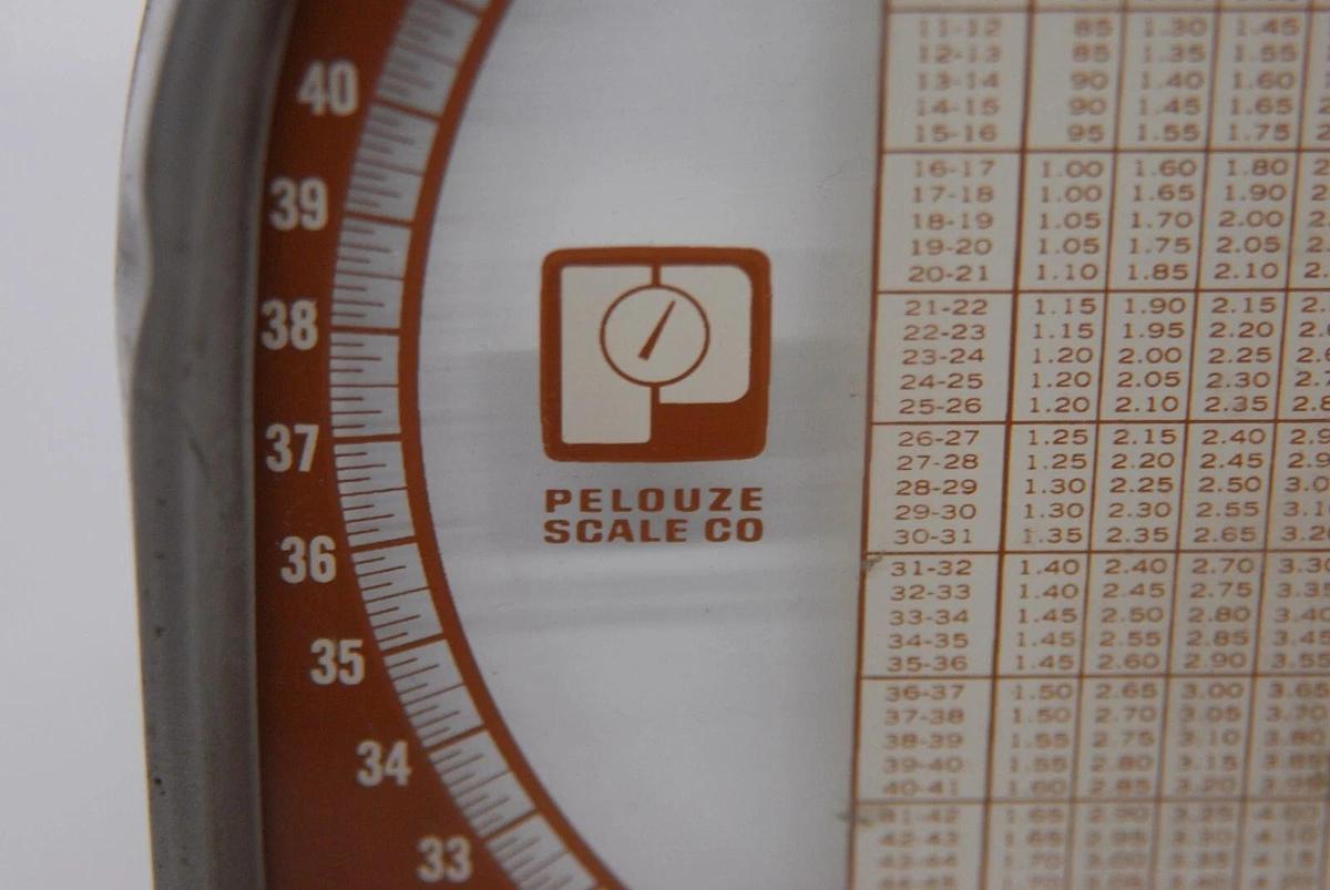 Used Vintage Pelouze Scale Y-50-1 1970s Postal Scale 50Lbs 5" x 4" platform