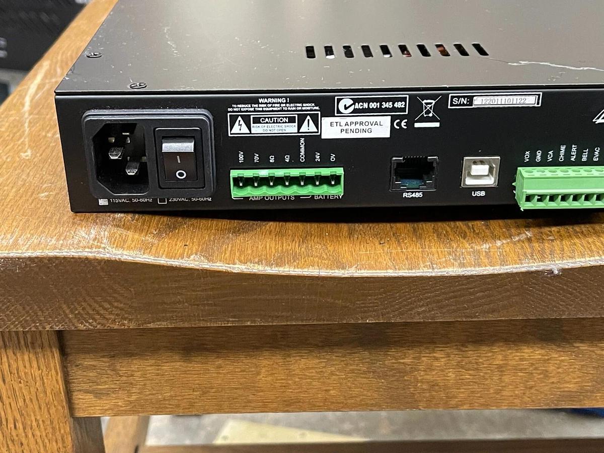 Used Australian Monitor AMD100 4 Channel Public Address Mixer Amplifier