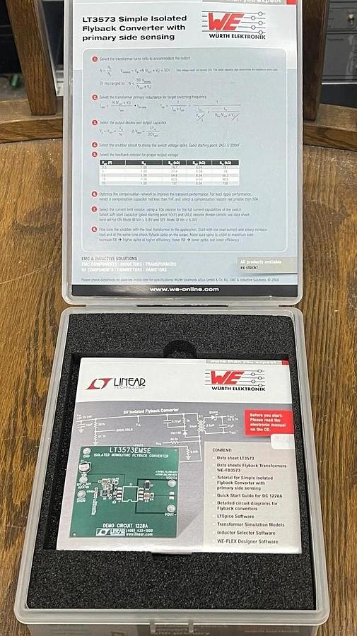 Used Würth Elektronik 750103 Evaluation Kit LT3573 Isolated Flyback Converter Board