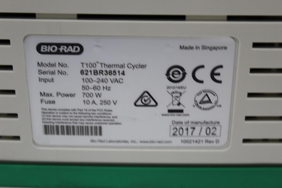 Used Bio-Rad T100 186-1096 96-Well PCR Thermal Cycler Touchscreen
