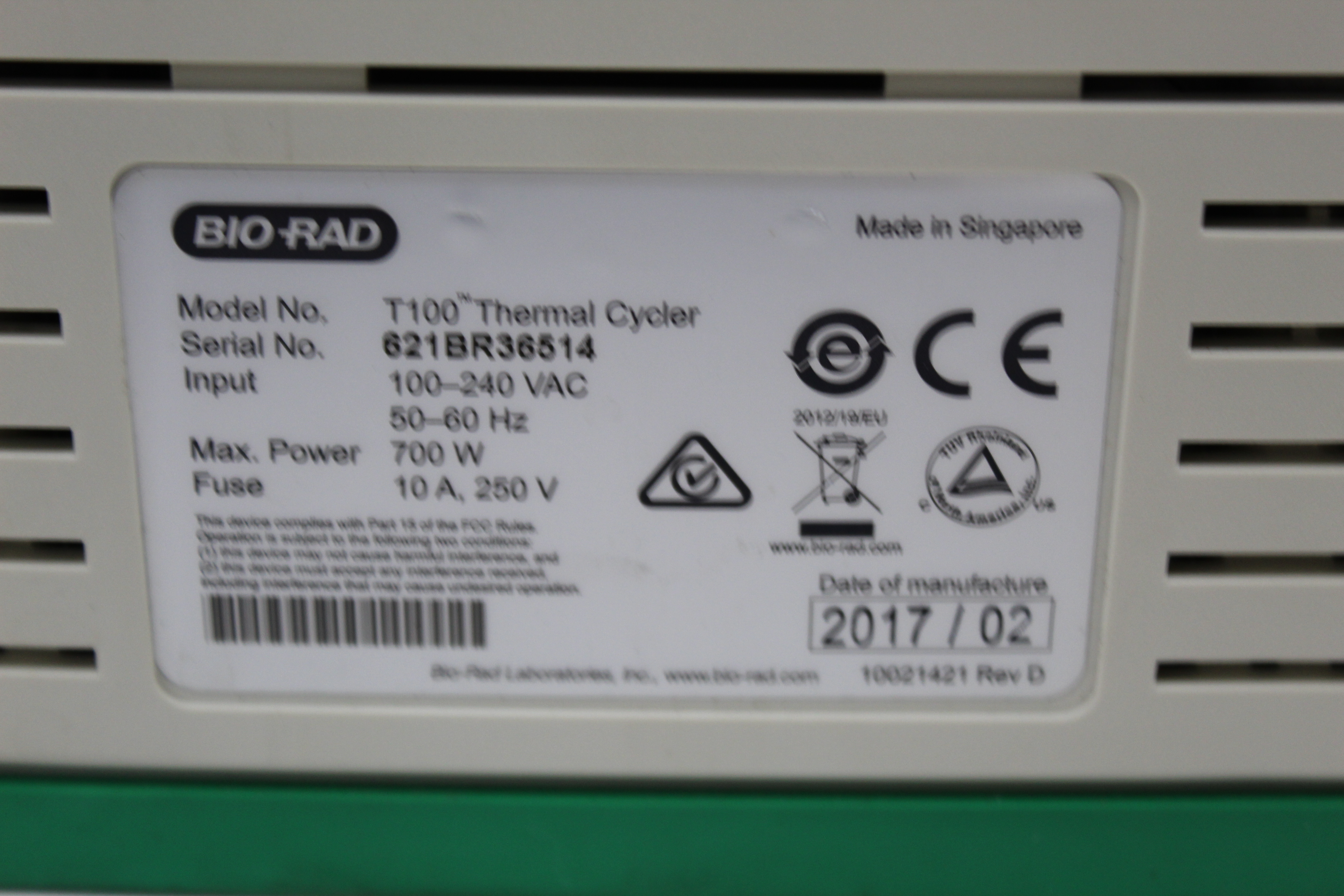 Used Bio-Rad T100 186-1096 96-Well PCR Thermal Cycler Touchscreen