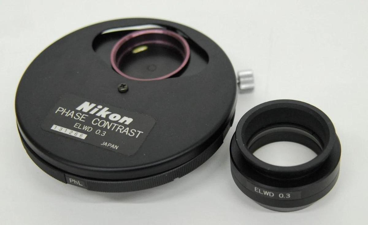 Used Nikon ELWD 0.3 Phase Contrast LWD Turret Condenser W/ 0.3 ELWD Lens - Diaphot