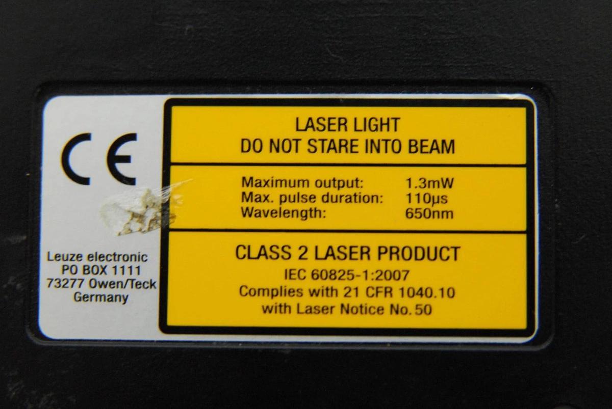 Used Leuze electronic BCL 148.60 50108249 Laser Barcode Scanner (650nm 1.3mW. 110µs)