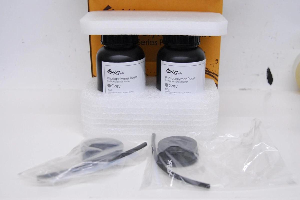 Used XYZprinting Photopolymer Resin Grey 500g x2 (1kg, for Nobel Series Printer)