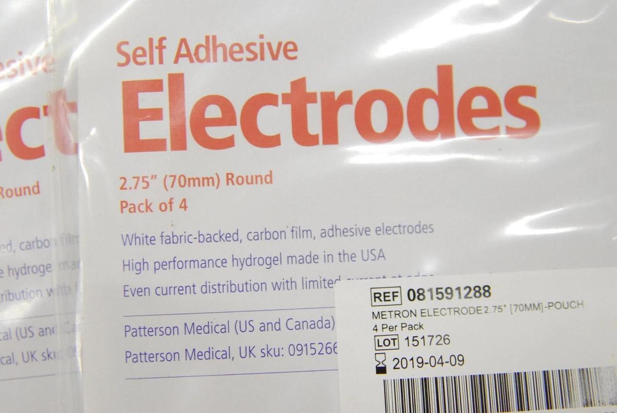 Used Metron 566582 70mm 2.75" Self Adhesive Cloth Electrodes - Lot of 10