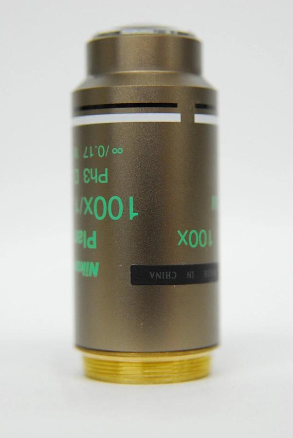 Used Nikon Plan 100x/1.25 Oil Ph3 DL Infinity ∞/0.17 WD 0.2 100x Microscope Objective