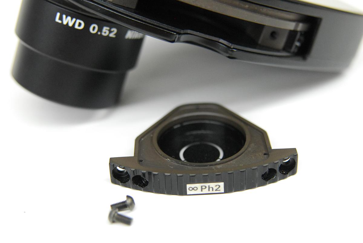 Used Nikon LWD 0.52 Condenser Turret W/ DIC N2 Prism, Ph1/Ph2/Ph3 Annuli