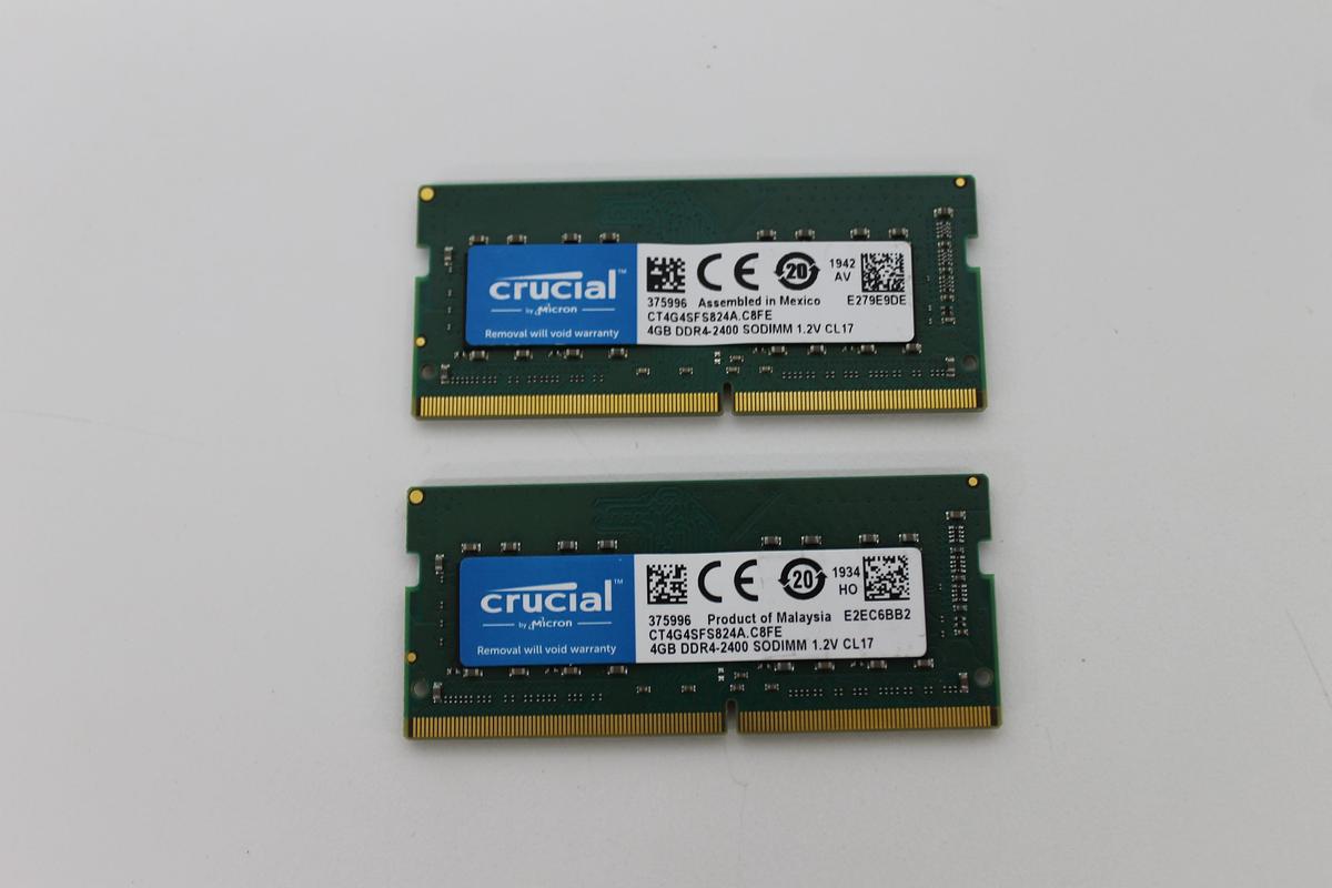 Used 8GB Crucial DDR4 2400 SODIMM (2x4GB)