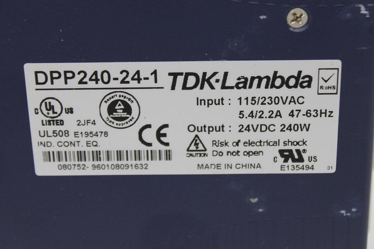 Used TDK-Lambda DPP240-24-1 DIN Rail Power Supply 24VDC 10A 240W AC-DC