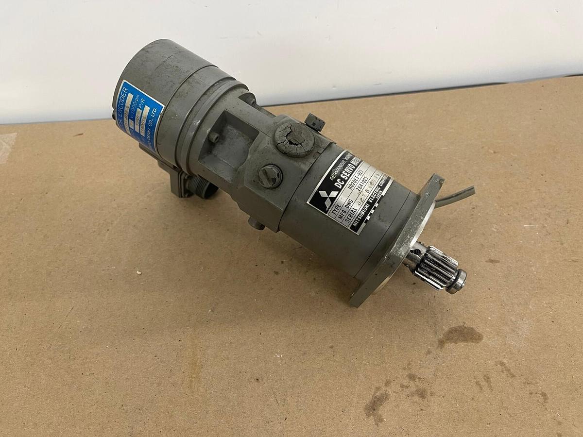 Used Mitsubishi HD20ET-02 DC Servo Motor / Sanyo Denki G1811-097-6 Encoder (DWC200H)