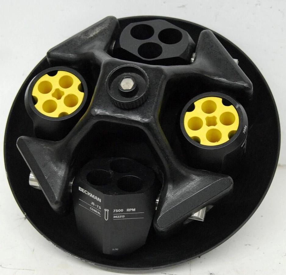 Used Beckman JS-7.5 Swing Bucket Rotor 7500RPM W/ 362216, 362213 Buckets
