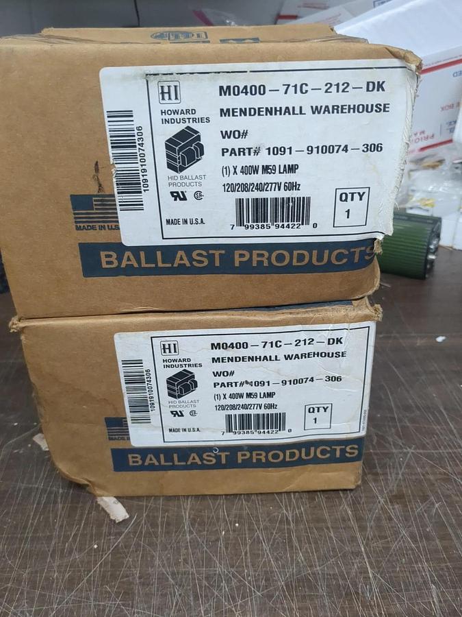 Howard Industries M0400-71C-212-DK Metal Halide Ballast 1091-910074-306 Nos