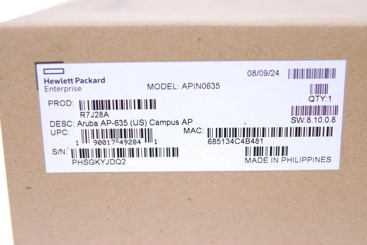 Used HPE R7J28A APIN0635 Aruba AP-635 (US) Wi-Fi 6E Internal Antennas Campus AP
