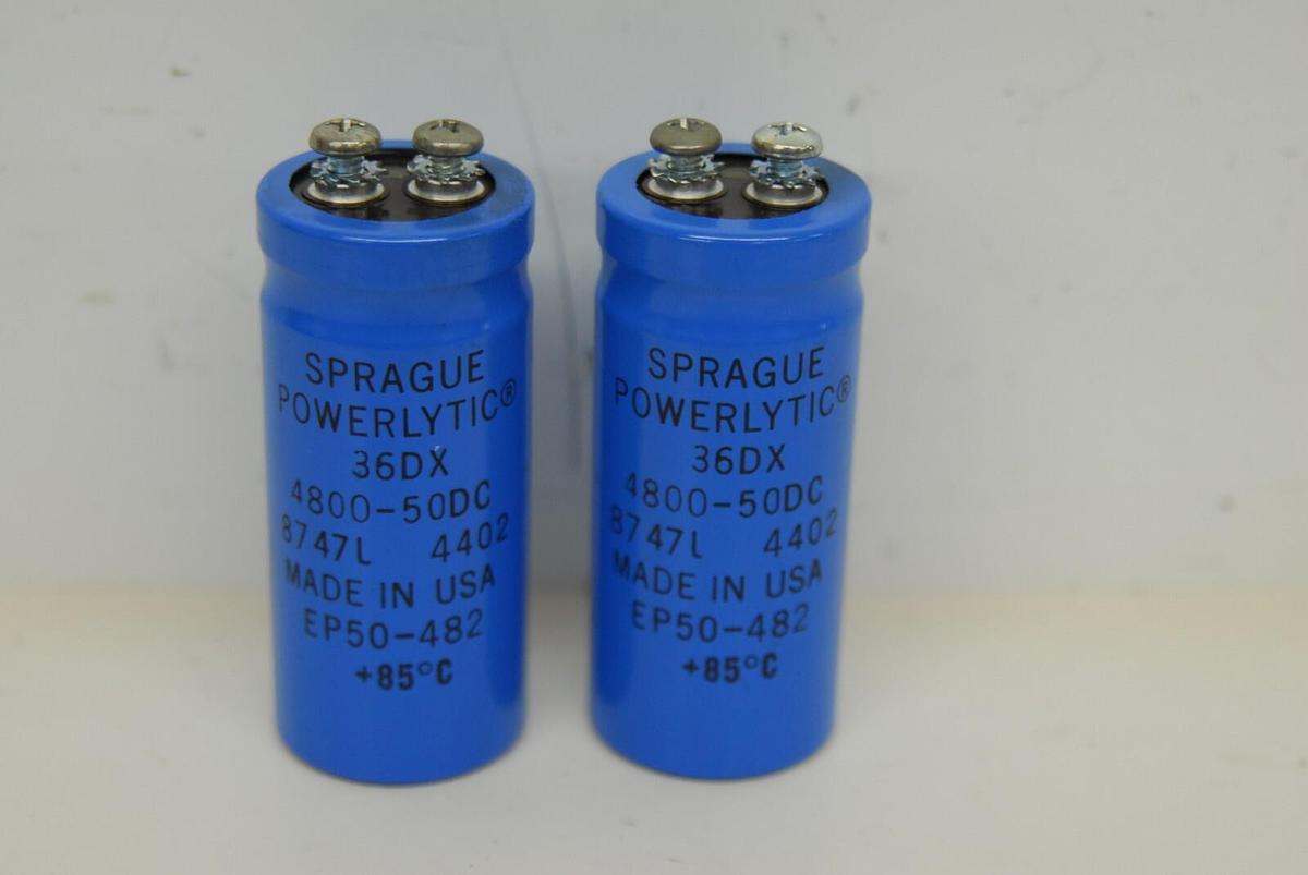 Used Capacitors Sprague Powerlytic 36DX 4800-50DC  Lot of 2 -
