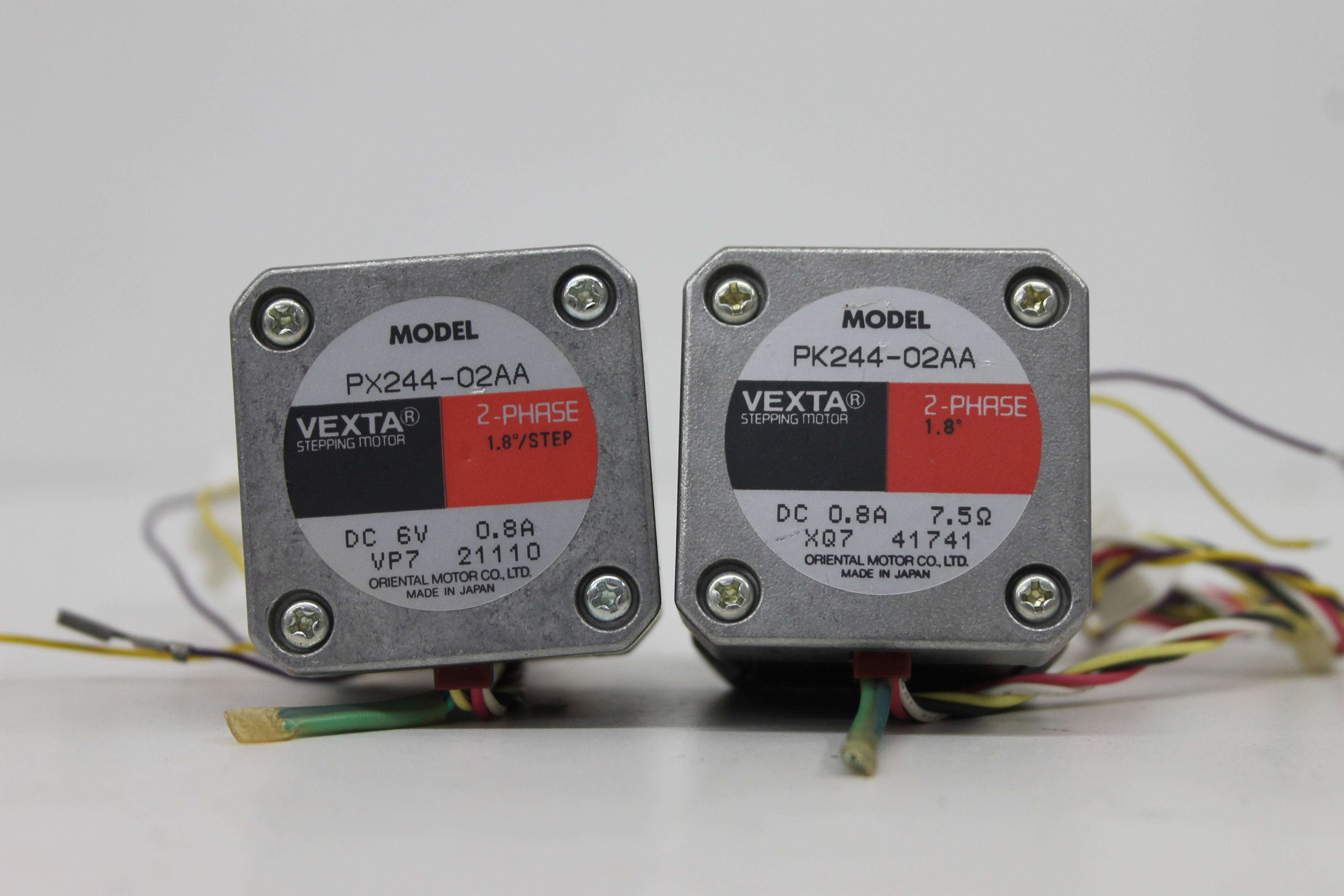 Used Oriental Motors Vexta PX244-02AA Stepping Motor LOT OF 2