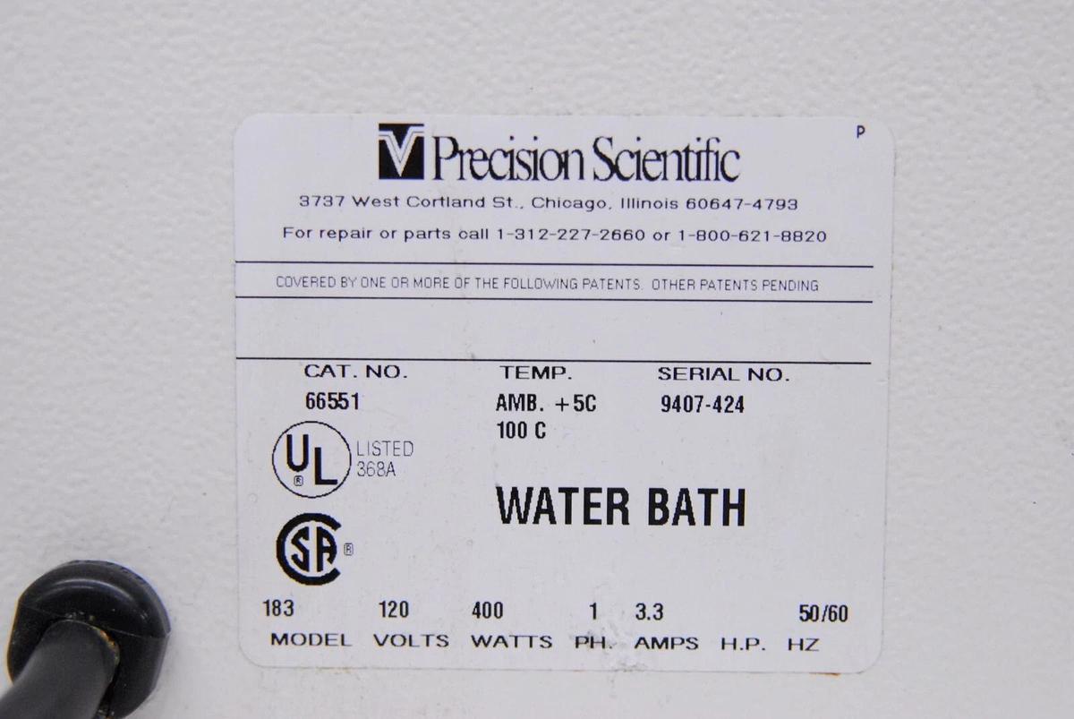 Used Precision 66551 183 All Stainless Steel Water Bath 12L