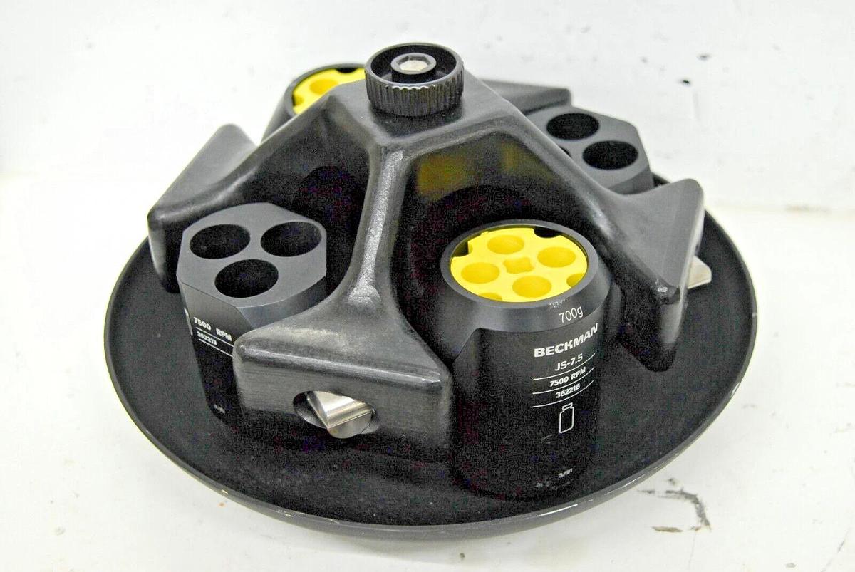 Used Beckman JS-7.5 Swing Bucket Rotor 7500RPM W/ 362216, 362213 Buckets