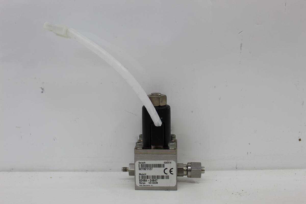 Used MKS 0248A-24847 100 SCCM Solenoid Gas Flow Control Valve