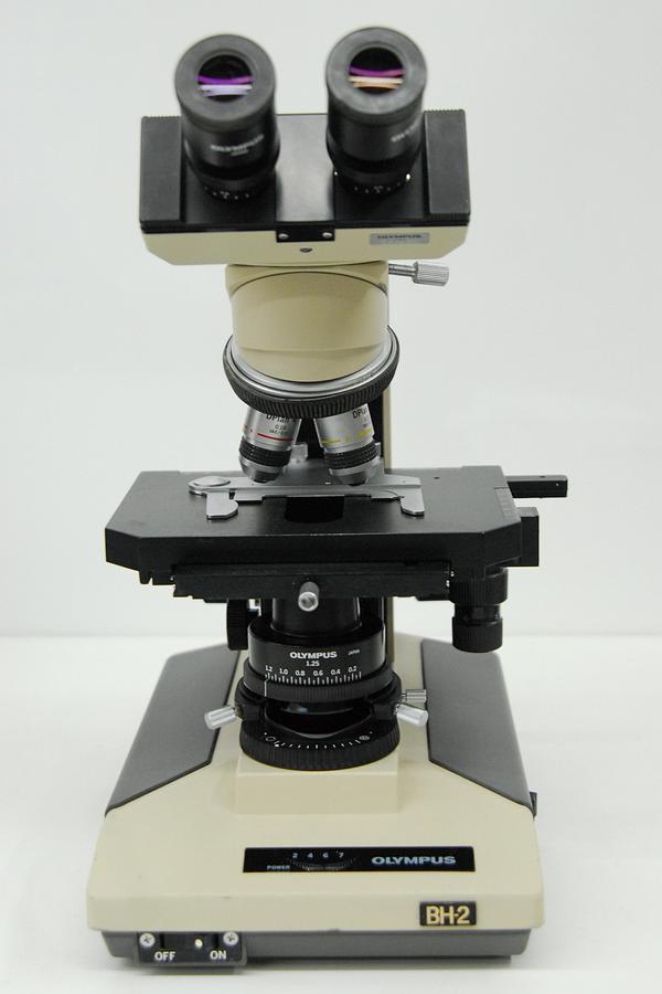 Used Olympus BH-2 BHTU Binocular Microscope W/ DPlan 4/10 Objectives, Light Pre-Set