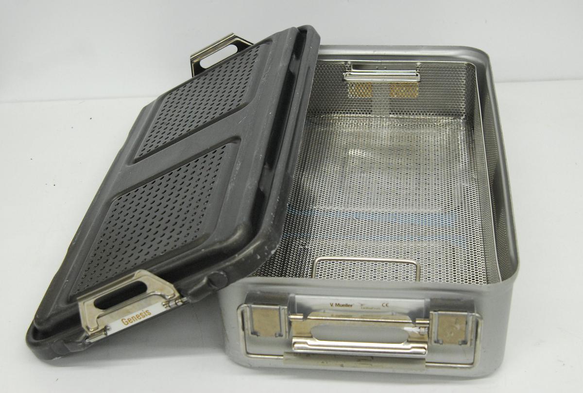 Used V Mueller CD3-8BDL Genesis Sterilization Box 12"x21"x5" / Filter Holders, Basket