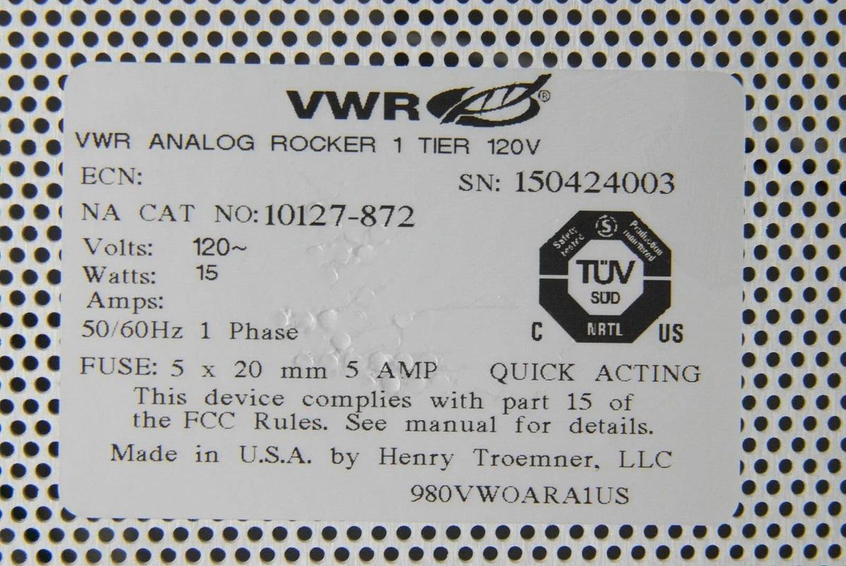 Used VWR 10127-872 Analog Rocker 2 Tier Platform - Read Description