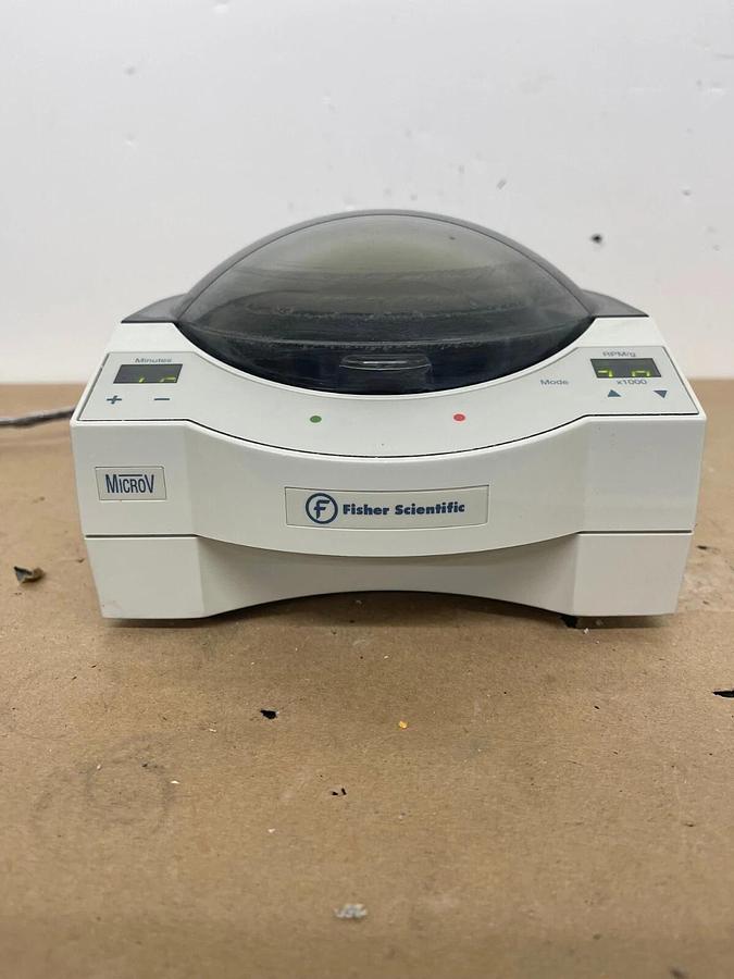 Used Fisher Scientific MicroV Microcentrifuge 7200g W/ Power Adapter, Rotor