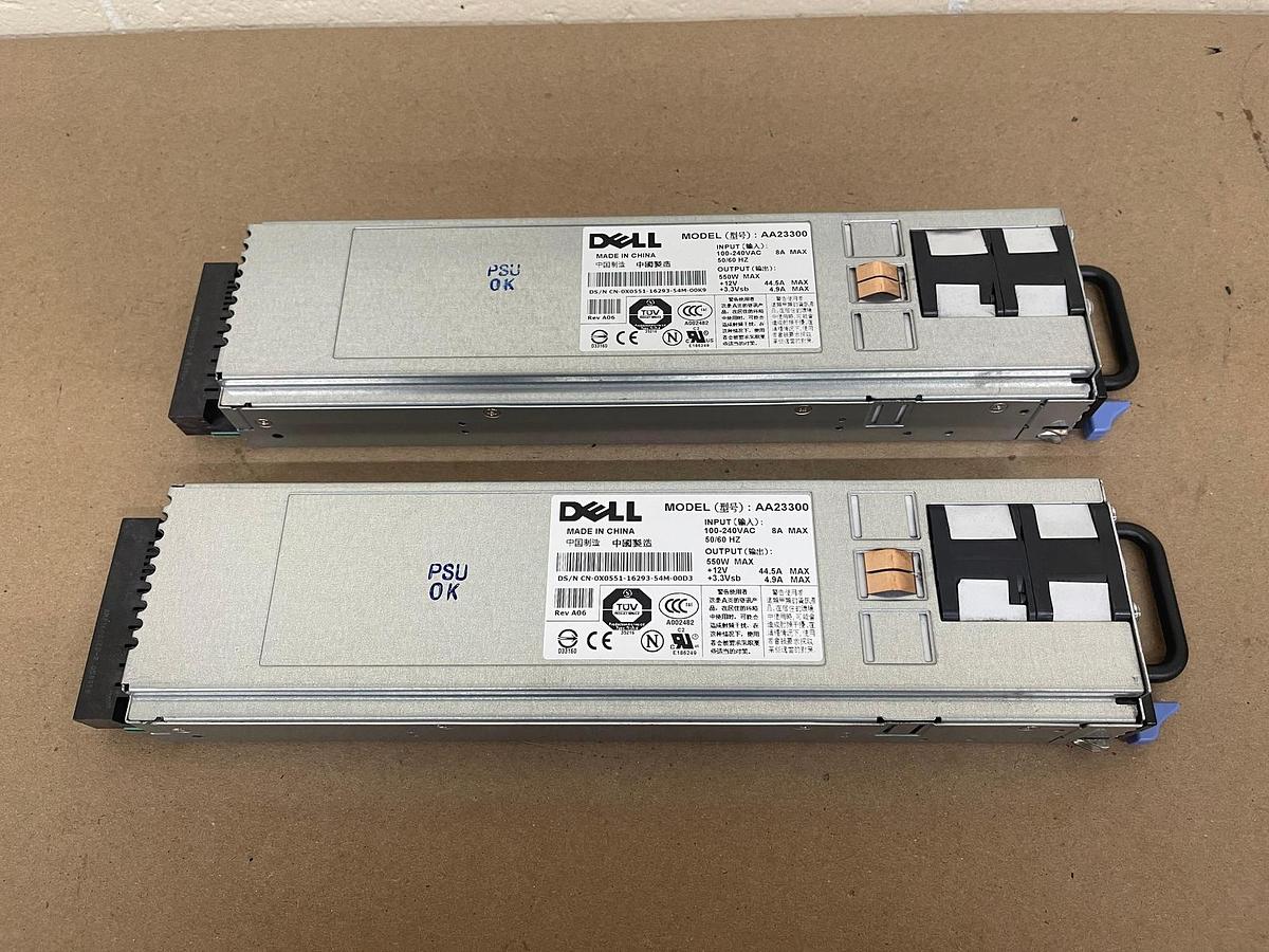 Used Dell X0551 Poweredge 1850 Power Supply AA23300 550w - LOT OF 2