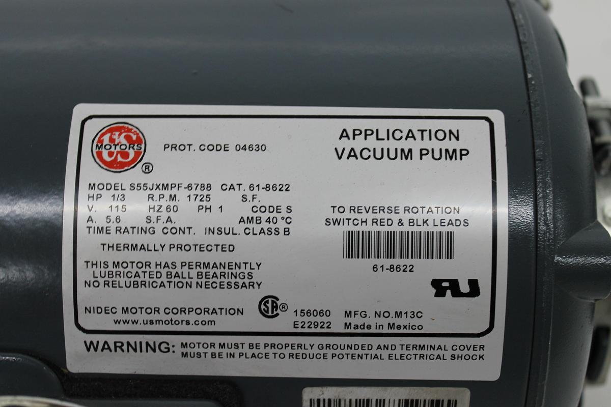 Used US Motor S55JXMPF-6788 Vacuum Pump Motor