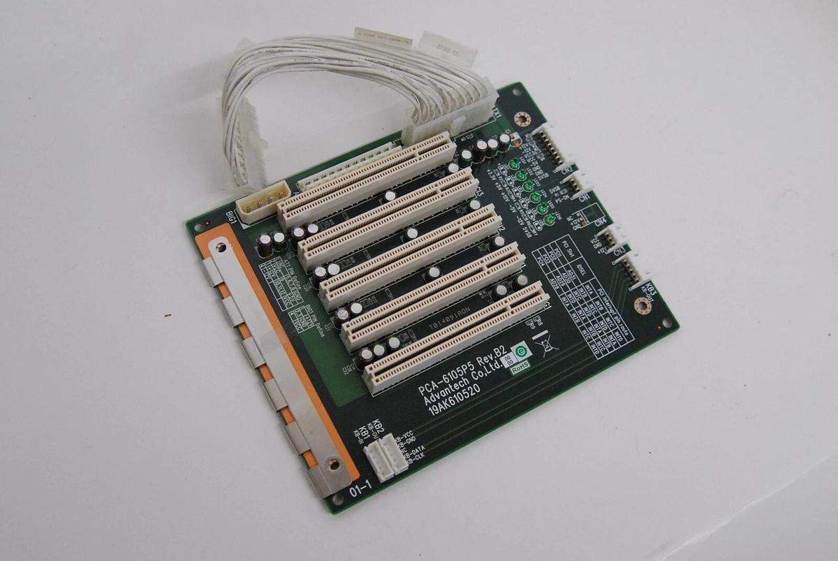 Used Advantech PCA-6105P5 Rev.B2 5-Slot Single Segment PCI Passive Backplane