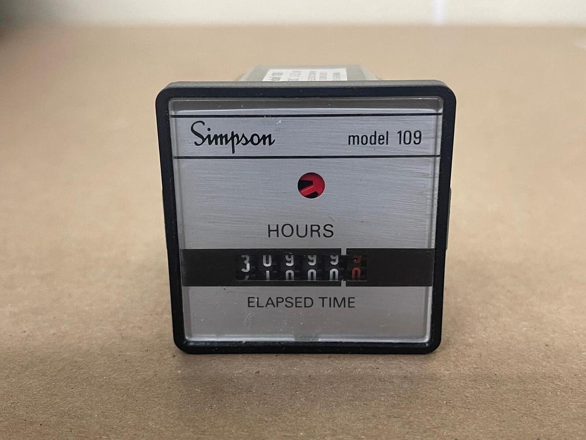 Used Vintage Simpson Elapsed Time Meter Model 109