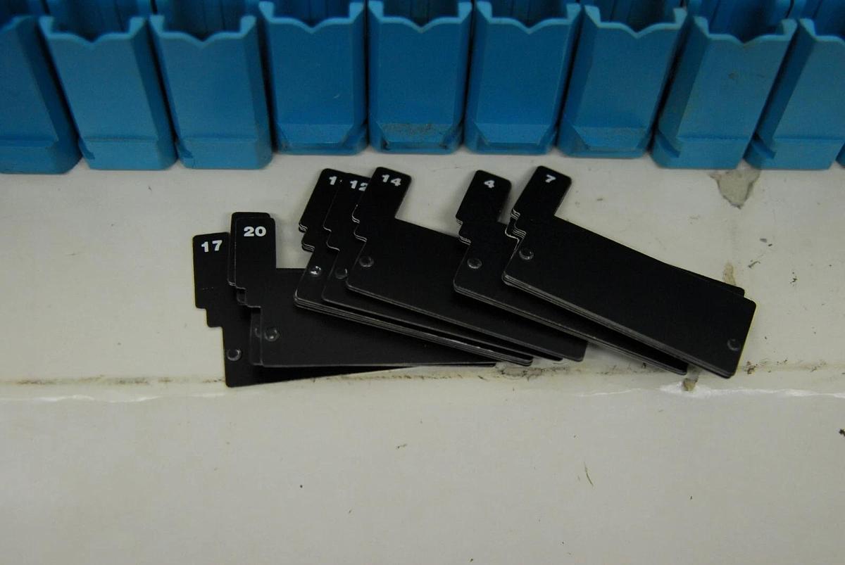 Used Beckman Liquid Scintillation Sample Racks (2x Red, 13x Blue, 9x White) Lot of 24