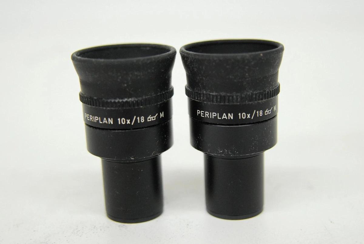 Used Leitz 519750 PERIPLAN 10X/18 M Eyepiece Set