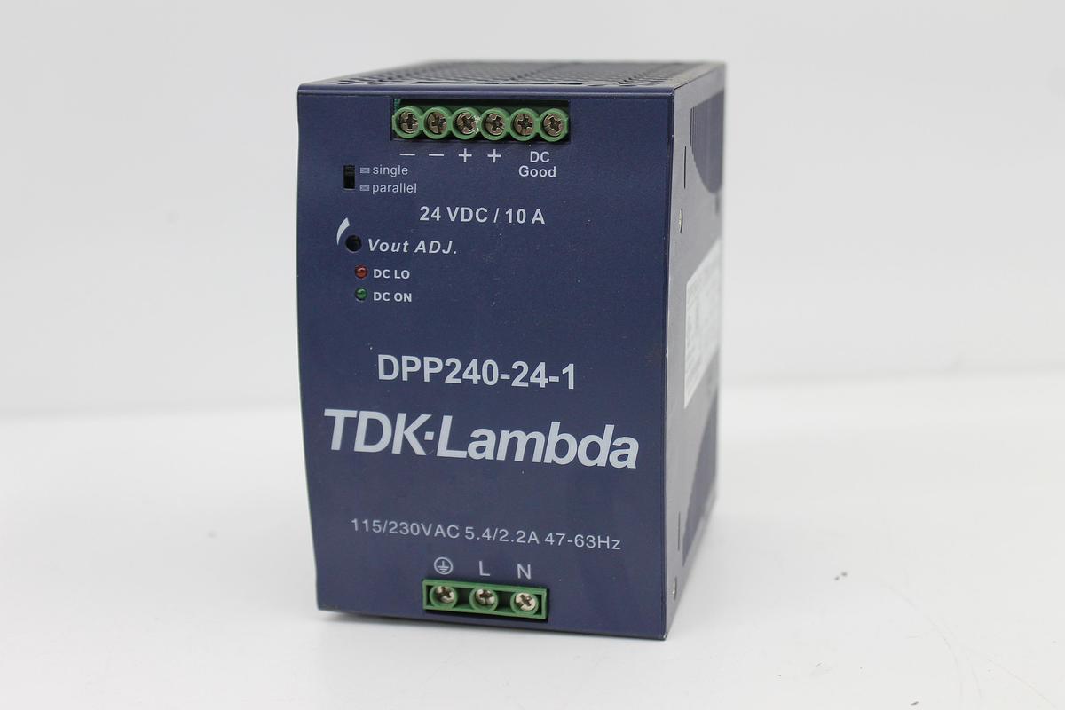 Used TDK-Lambda DPP240-24-1 DIN Rail Power Supply 24VDC 10A 240W AC-DC