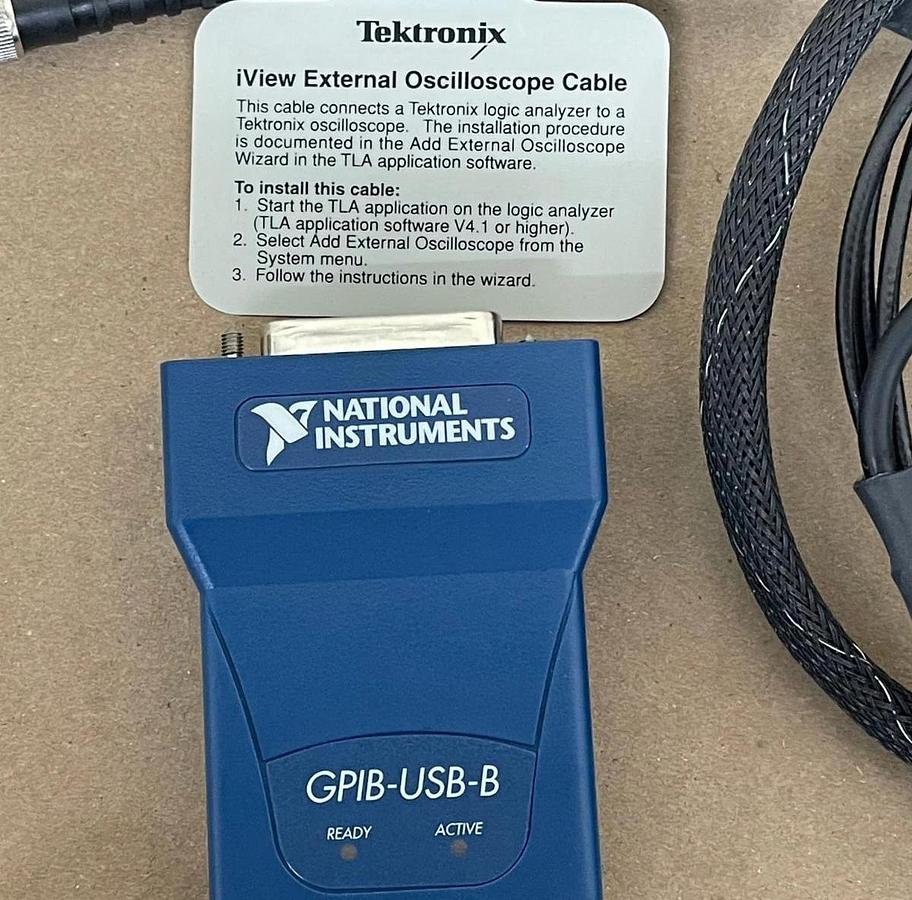 Used TEKTRONIX 012-1614-01 iView Oscilloscope Cable W/ GPIB-USB-B Interface Adapter