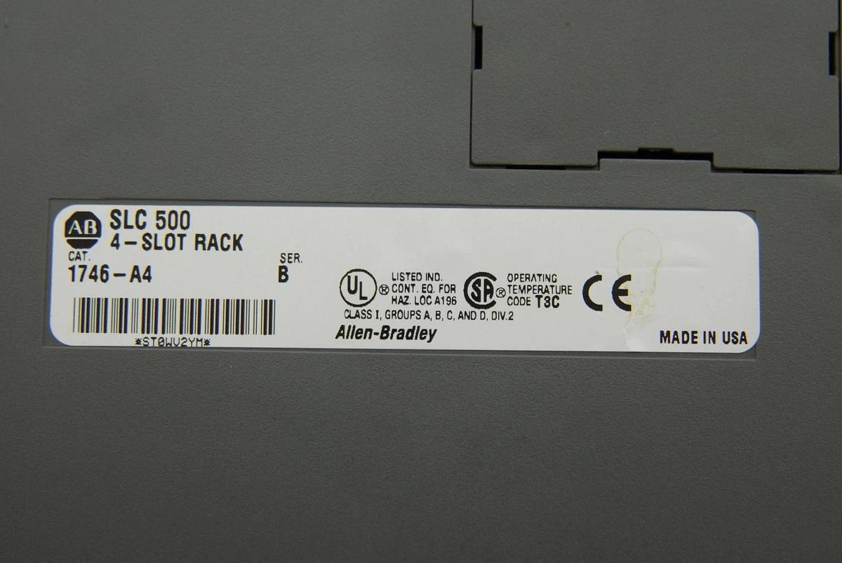 Used AB SLC 500 1746-A4 4-Slot Rack, 1747-L511 CPU, 1746-IA16, 1746-OW16, 1746-P1