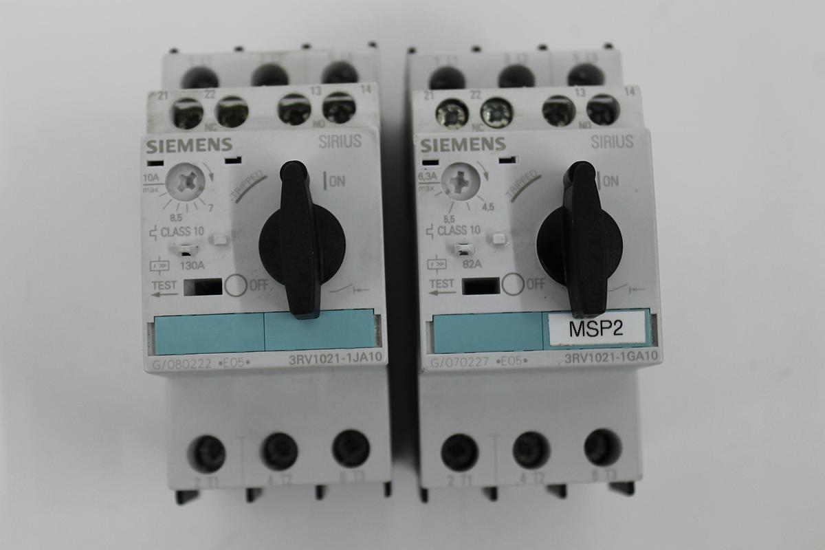 Used Siemens 3RV1021-1JA10 Circuit Breaker - LOT OF 2