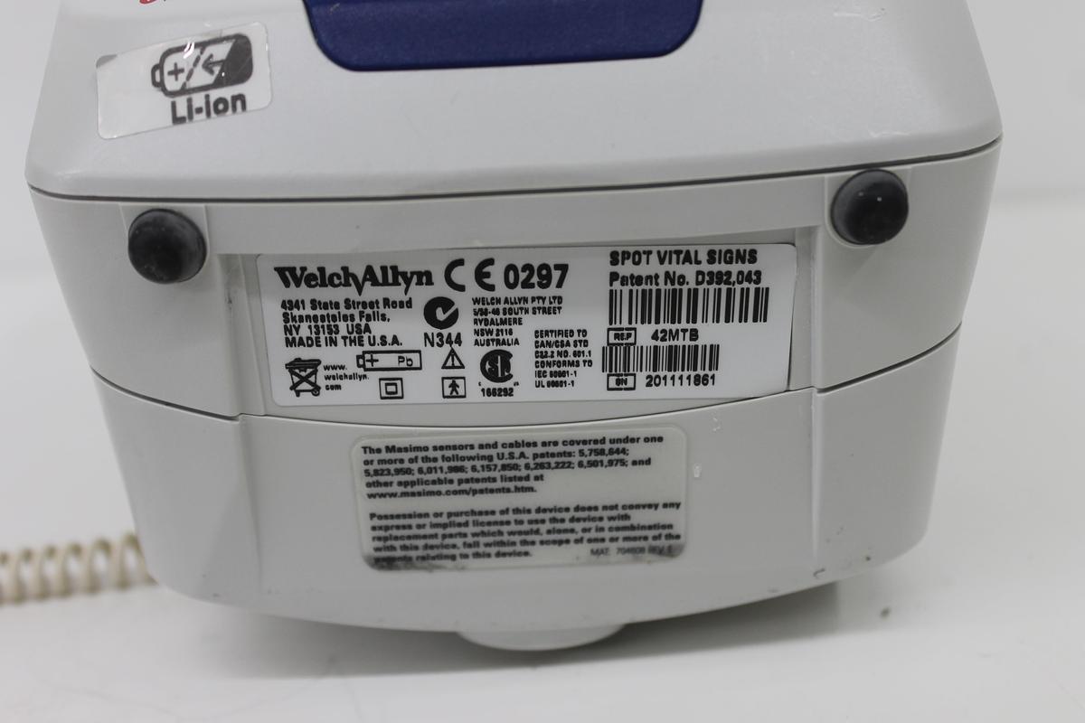 Used Welch Allyn 420 Spot Vital Monitor w/ Temp Probe + Power Supply