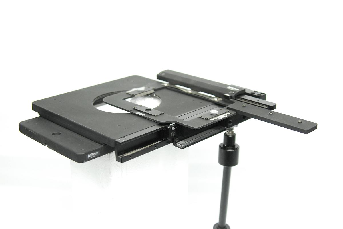 Used Nikon XY Mechanical Microscope Stage W/ Specimen Holder (TE200 TE300 TE2000)