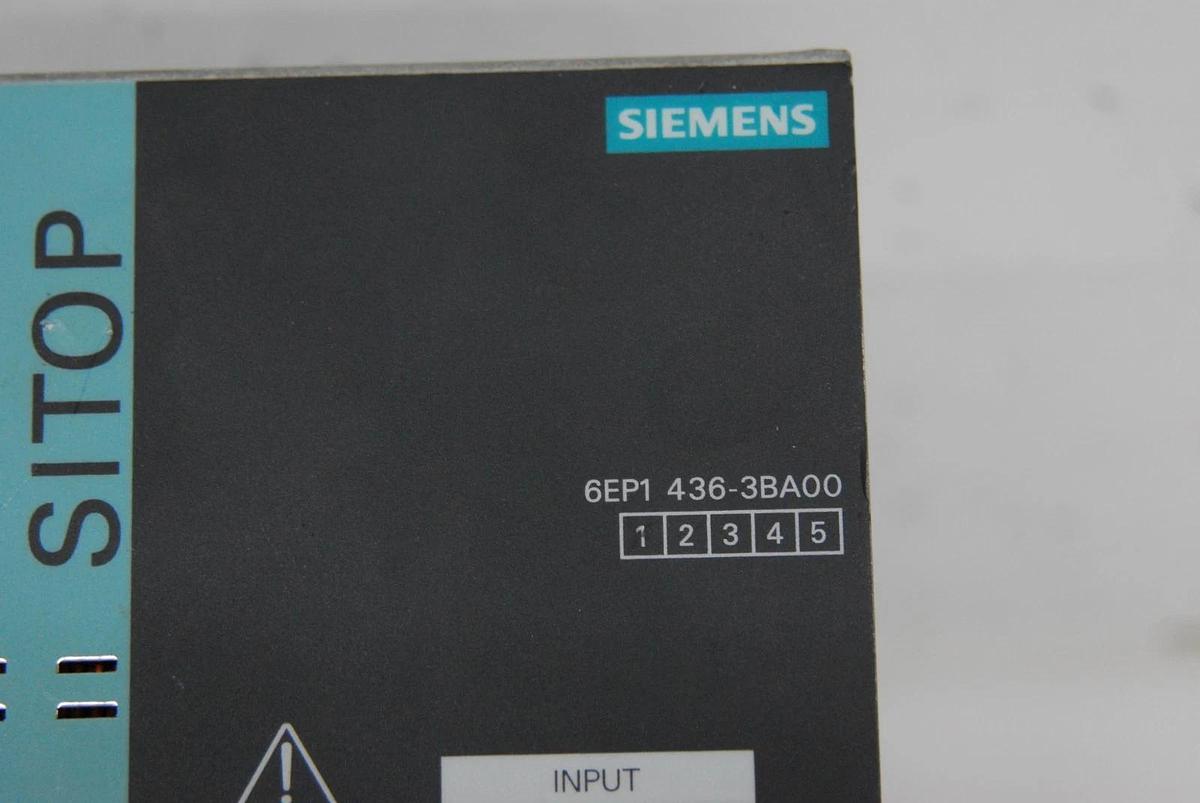 Used Siemens 6EP1 436-3BA00 SITOP Power 20 Power Supply (DC: 24V/20A, 3AC 400-500V)