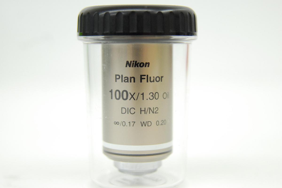 Used Nikon Plan Fluor 100X/1.30 Oil DIC H/N2 ∞/0.17 WD 0.20 Microscope Objective